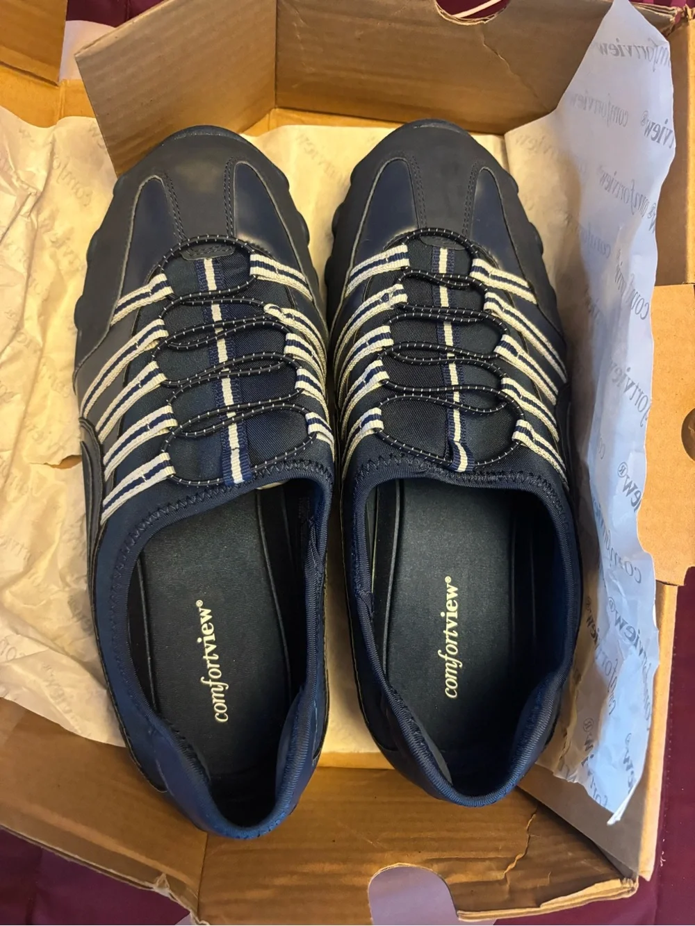 comfortview Women’s Casual Slip-On Sneakers in Navy Size 10 1/2 WW